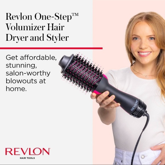 Revlon - One Step Volumizer Hair Dryer and Hot Air Brush - Black/Pink - Picture 2 of 7